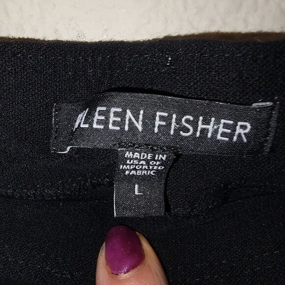 Eileen Fisher black tapper ankle pants size Large - Picture 3 of 4